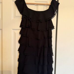 White House Black Market Women's Layered Tiered Chiffon Mini Dress